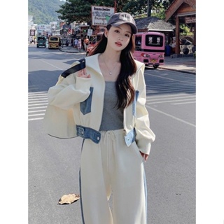 [XIAO]休閒大學T長褲運動服套裝女秋季新款高級感寬鬆網紅炸街兩件套