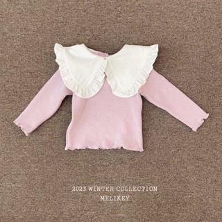 ᵔᴥᵔ♡樂·Love♡ 現貨 正韓童裝 Melikey 荷葉大翻領長袖上衣 90-140