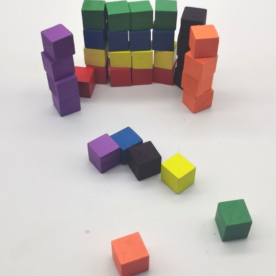 ✘正方形積木小方塊✘現貨 1cm正方體 積木  彩色 小木塊  小學生數學 立方體 教具彩色 方塊  玩具
