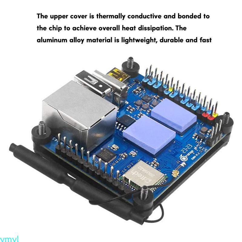 Ymyl 時尚鋁殼帶矽膠散熱器,適用於 Orange Pi Zero 3 板確保最佳性能