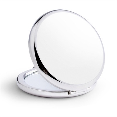 【全場客製化】【化妝鏡】金屬 不鏽鋼化妝鏡 隨身 便攜 雙面 摺疊小鏡子 精緻 小圓鏡 創意 禮品訂製