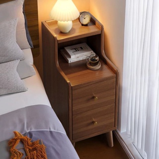 興前商城 床頭櫃小型床邊置物櫃窄現代簡約臥室簡易實木腿收納櫃簡易小櫃子