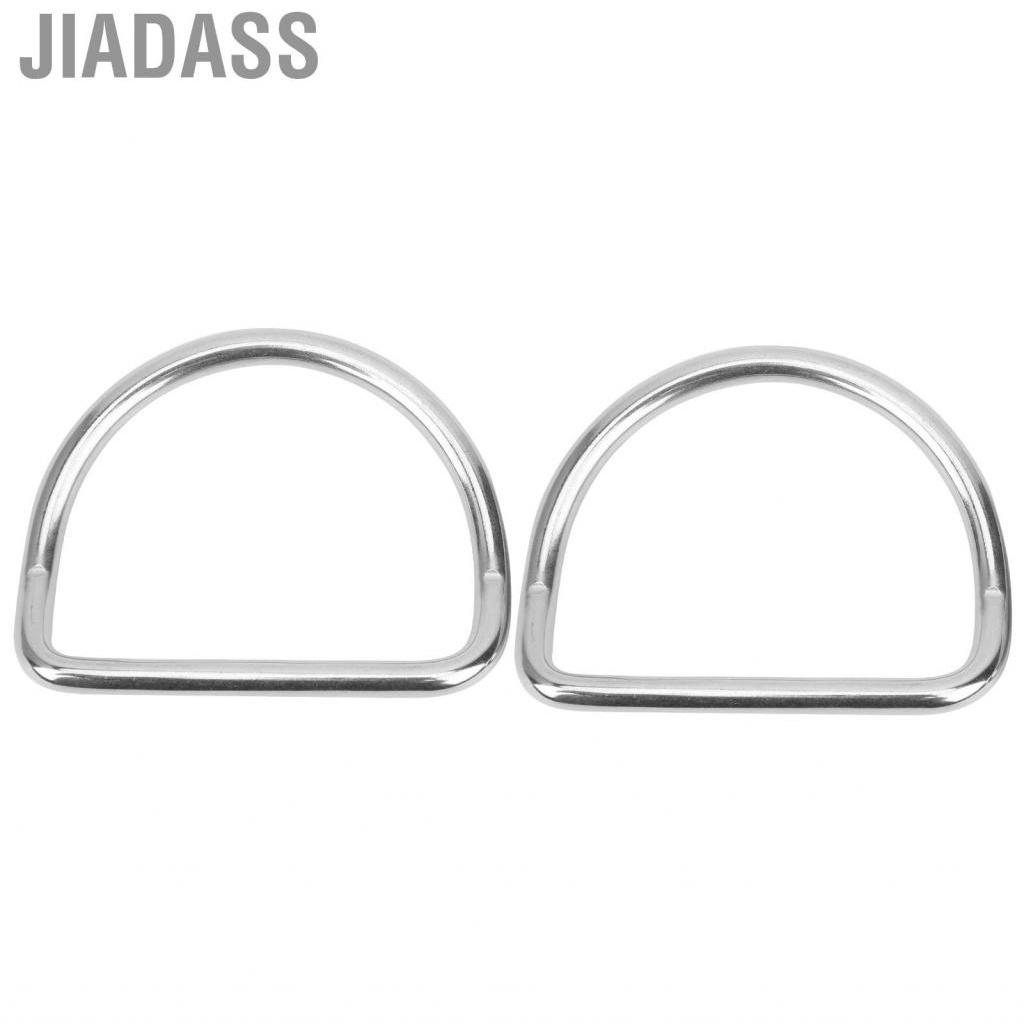 Jiadass 2 件潛水 D 型環織帶安全帶固定器配重不銹鋼鋸齒狀滑動保持器配件