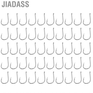 Jiadass 50 件魚鉤 魚刺型高碳鋼帶孔