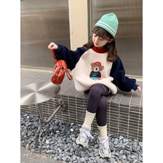 ♕Happy Baby♕兒童毛衣 臺灣出貨 女童衛衣2024新款兒童冬裝套頭加絨上衣小女孩秋冬款加厚毛毛衣潮