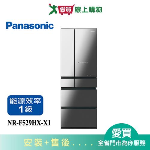 Panasonic國際520L無邊框鏡面/玻璃6門電冰箱NR-F529HX-X1_含配送+安裝【愛買】