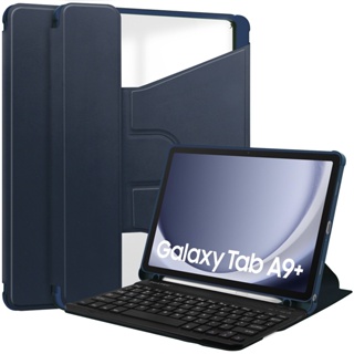 適用三星tab A9PLUS藍鍵盤保護套360°旋轉支架X210平板皮套