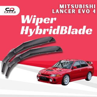 MITSUBISHI 三菱 Lancer Evo 4 無框混合雨刷 1套橡膠和空氣動力學車架左右組合