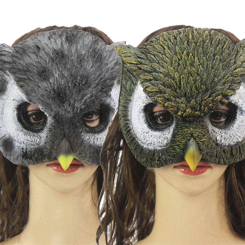萬聖節貓頭鷹面具動物面具角色扮演道具嘉年華面具裝飾化妝舞會面具