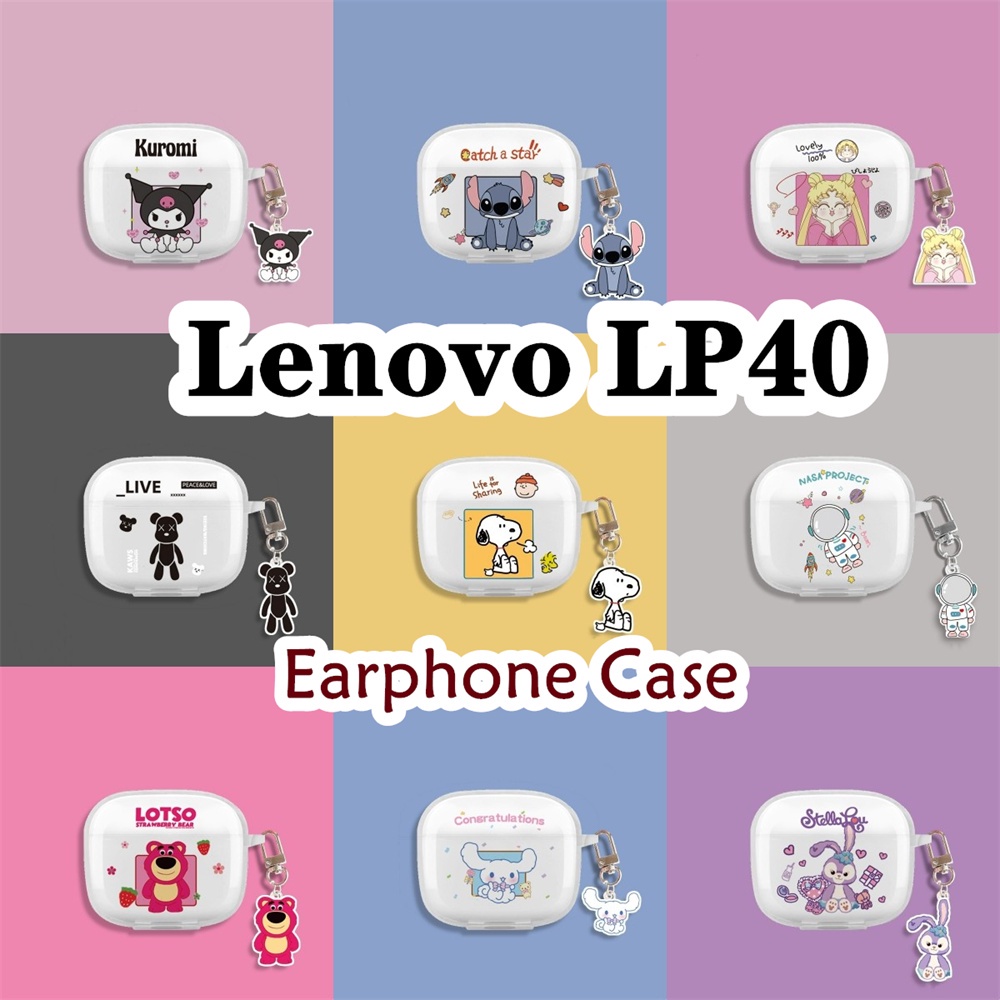 LENOVO 適用於聯想 LP40 手機殼卡通透明皮卡丘軟矽膠耳機套