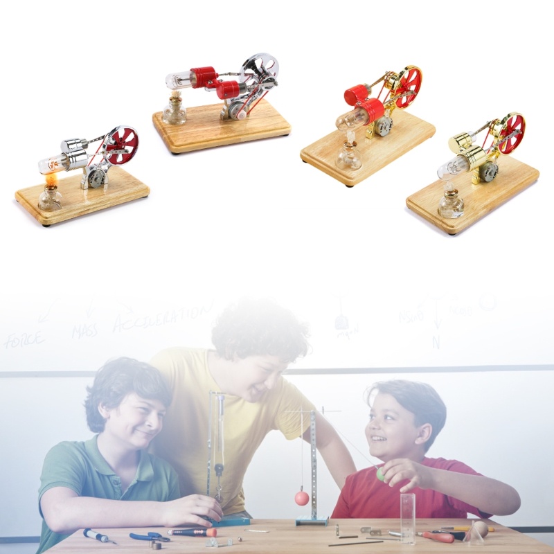 Love* 斯特林發動機蒸汽加熱教育模型教育玩具低溫斯特林發動機模型發電機台莫