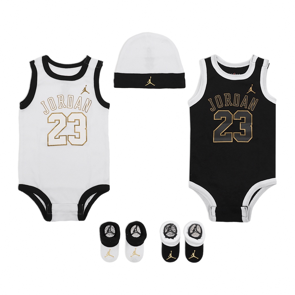 Nike 包屁衣 Jordan 新生兒 嬰幼兒 禮盒組 彌月禮 喬丹 五件組 【ACS】JD2343017NB-001