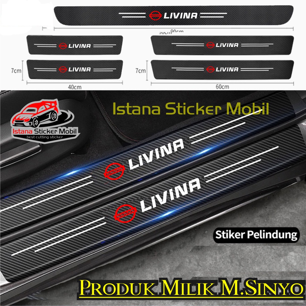 NISSAN Livina 汽車貼紙 3d 碳日產 grand livina 車門踏板保護貼