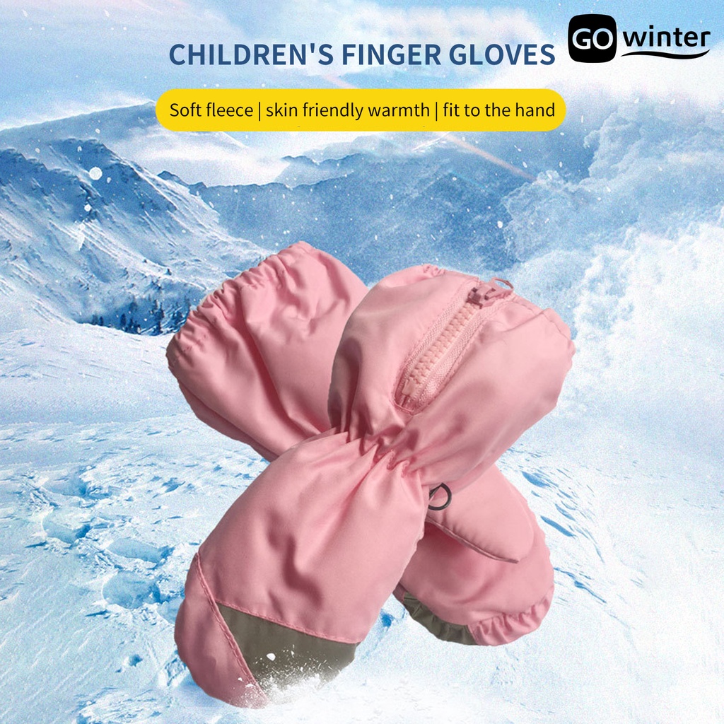 [摩卡運動]兒童包指手套打雪仗玩雪 保暖加厚防水兒童滑雪手套一雙