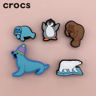 新款crocs jibbitz鞋釦企鵝密封孔鞋釦Crocs魅力可愛小動物拖鞋裝飾扣時尚DIY破洞鞋花
