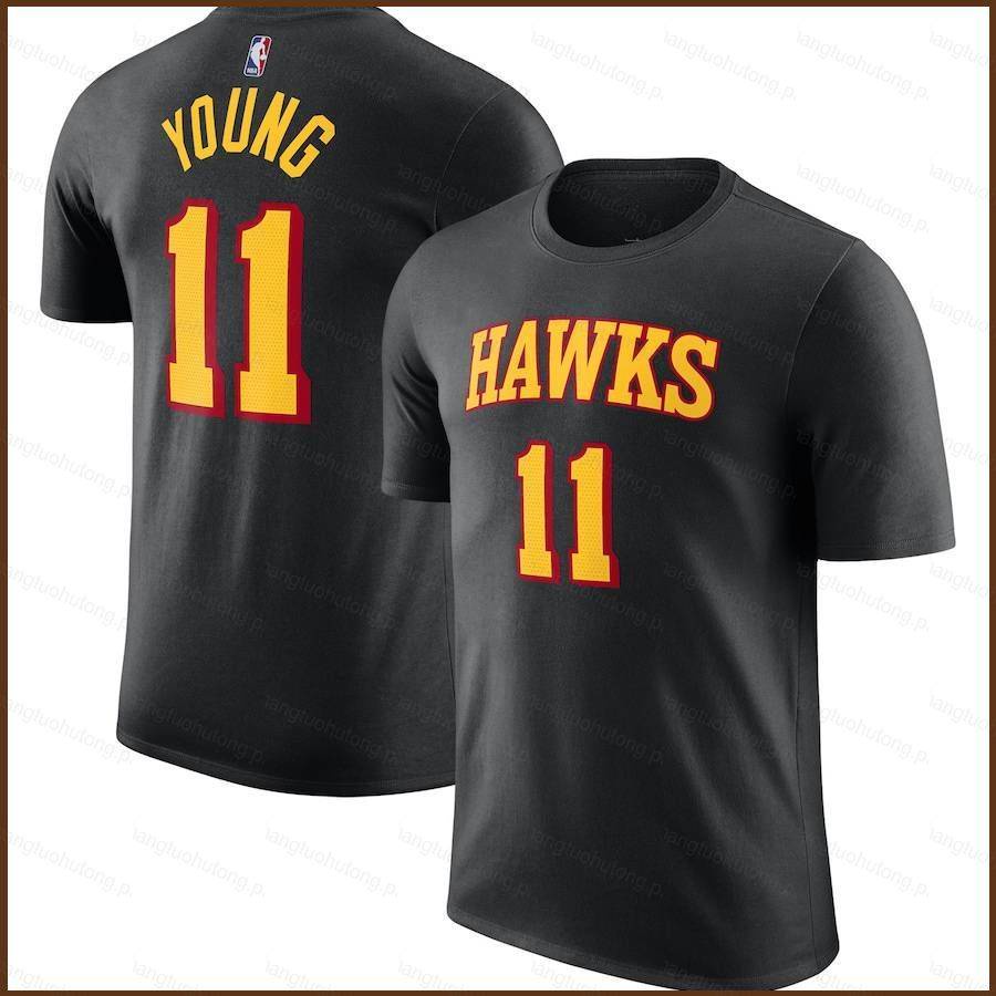 Ht1 NBA Hawks Young Murray T 恤球迷短袖運動 T 恤男女通用城市版 TH1