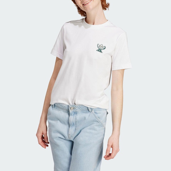 Adidas Graphic Tee IN4128 女 短袖 上衣 T恤 亞洲版 休閒 純棉 舒適 日常 穿搭 白綠
