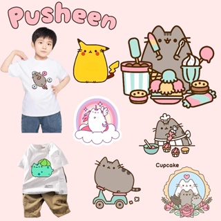 Pusheen貓可愛卡通防水導熱貼紙diy T恤背包創意熱轉印圖案