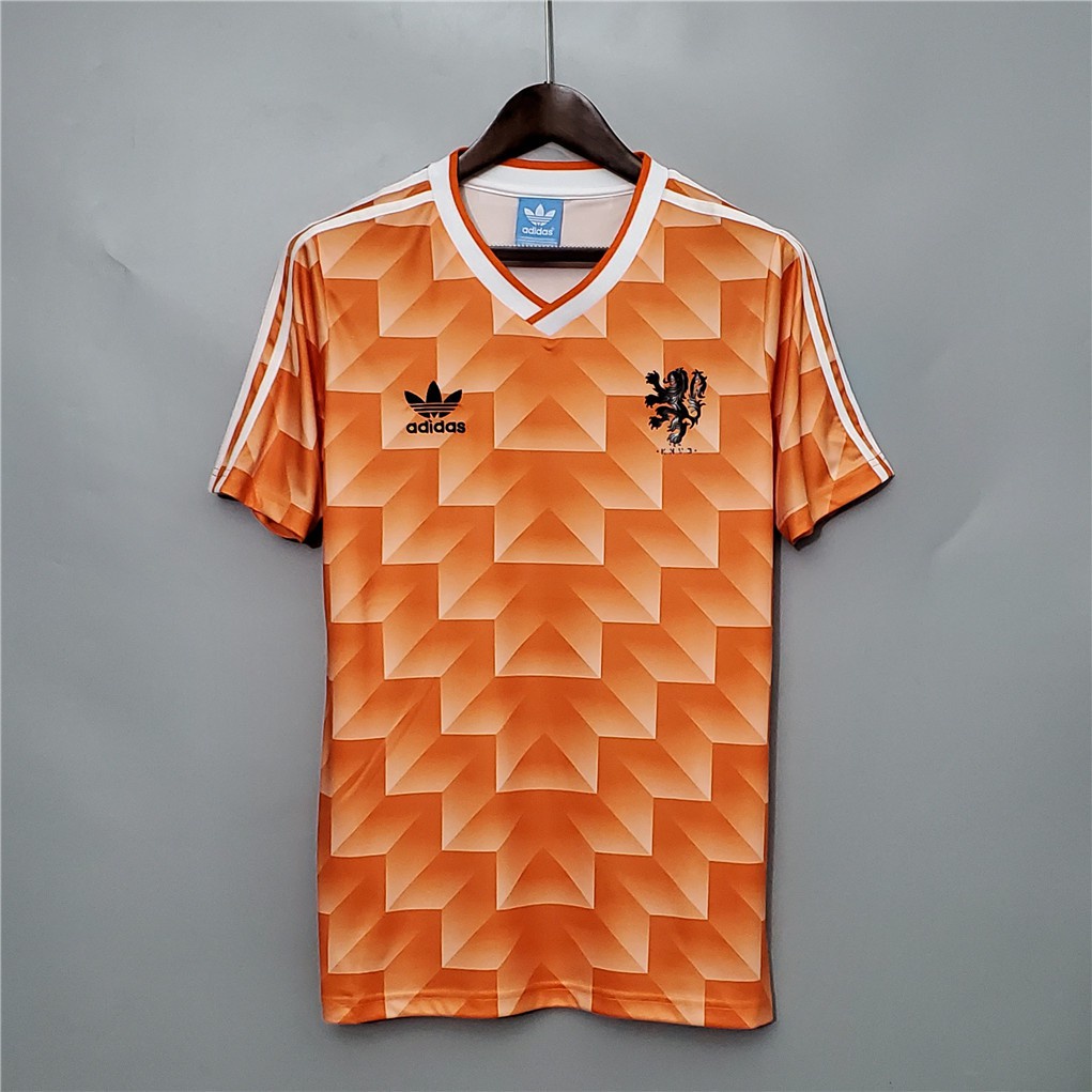 復古 1988 年荷蘭主場足球復古高品質短袖球衣 SIZE S-2XL 可添加您的姓名和號碼