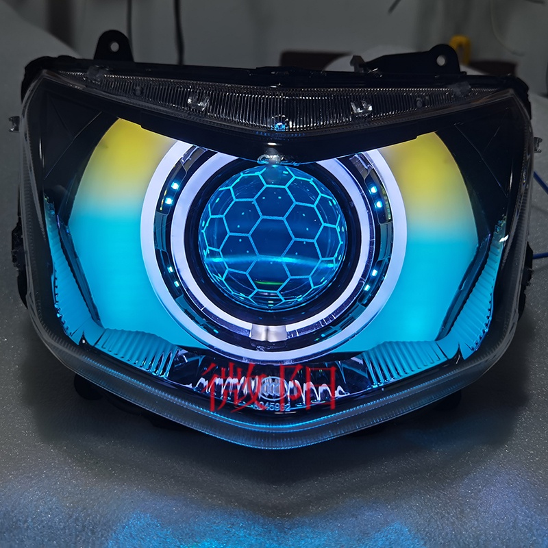 微陽林海五代目勁戰大燈改裝雙光透鏡R3小勁戰app變色LED總成改裝