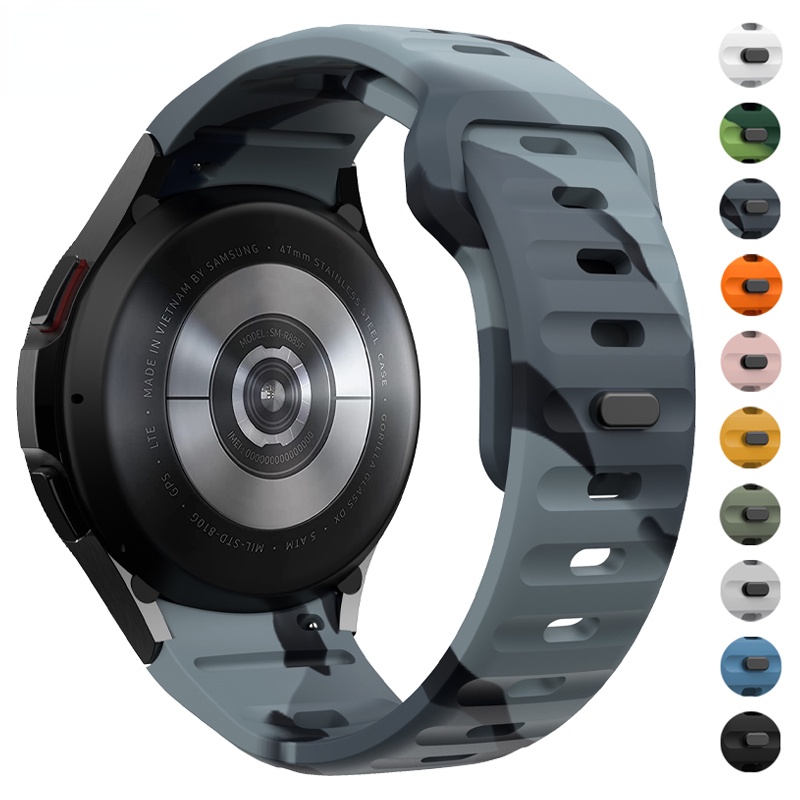 SAMSUNG 印花花卉錶帶無間隙矽膠錶帶兼容三星 Galaxy Watch 6 5 4 40 44mm 5Pro 45