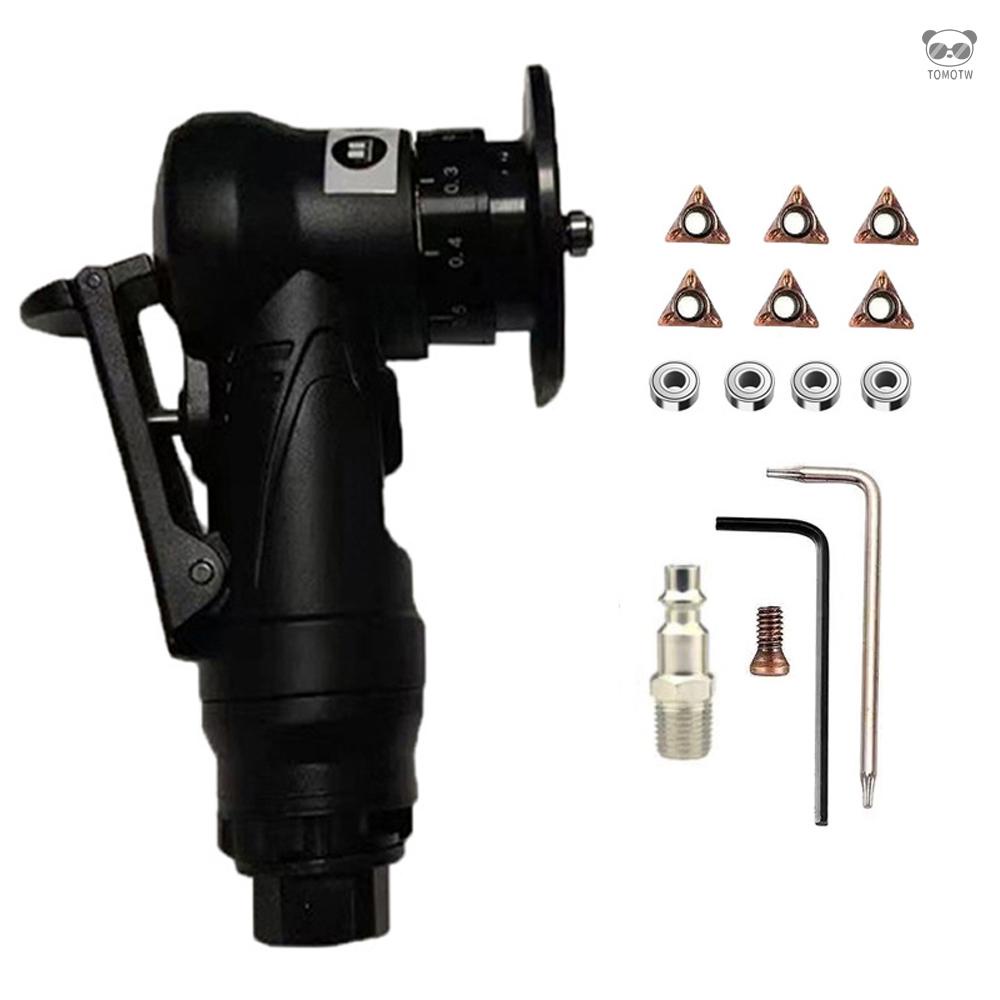 木工金屬氣動倒角機 磨光機 坡口機 小型手持迷你倒角修邊器 1黑色倒角機+6C刀片+4軸承 美規