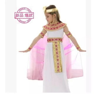 新款兒童表演服裝 萬聖節Cosplay表演衣服女童古埃及希臘公主裙