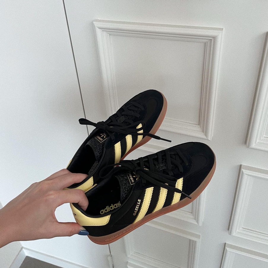 Kazima｜現貨 Adidas Gazelle Indoor 黑黃 膠底 焦糖底 黑色 黃 復古 德訓鞋 IG4999