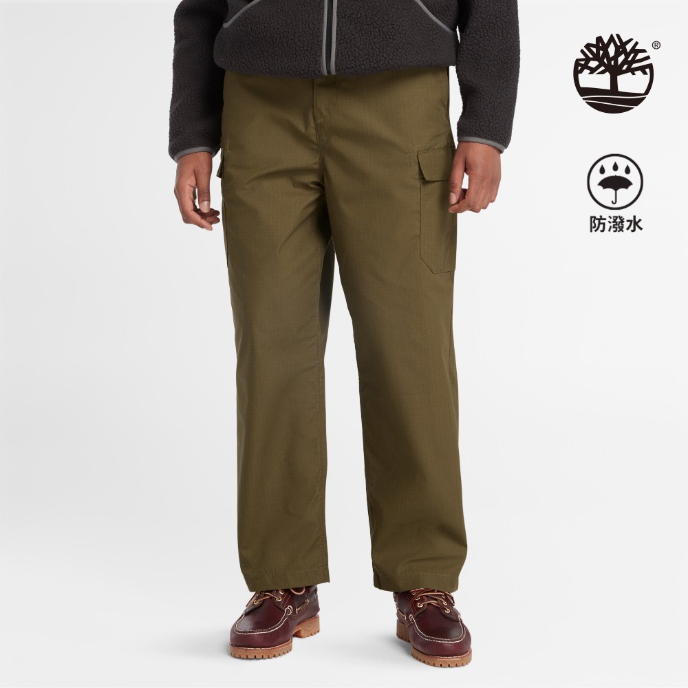 Timberland 男款葉綠色防潑水工裝寬褲|A6M5WA58