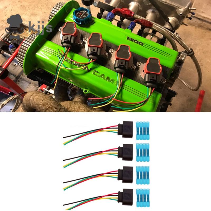 4 套線圈連接器線束接線插頭適用於奧迪 A3 A4 A5 A6 TT 大眾帕薩特捷達 1J0973724 2011340
