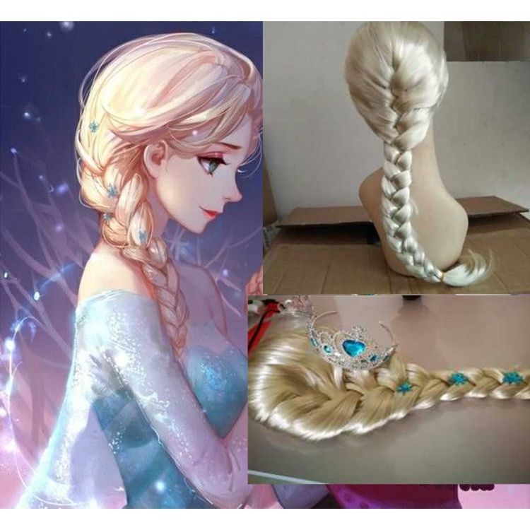 冰雪奇緣艾莎安娜公主假髮辮子髮飾兒童成人動漫假髮套frozen愛莎