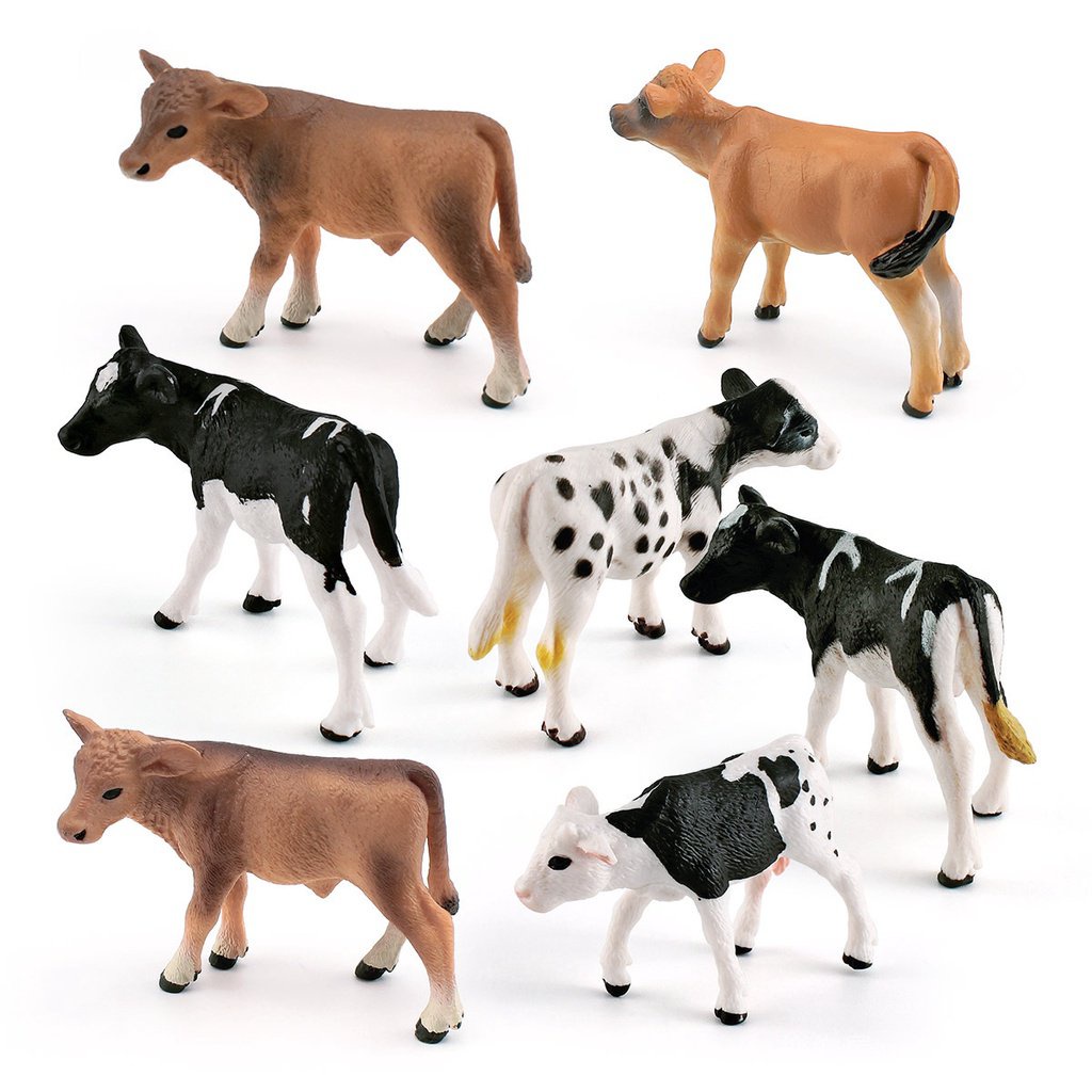❤樂樂屋❤仿真牧場動物黑斑奶牛黃牛澤西牛仔模型玩具農場裝飾靜態擺件