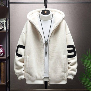 🌟 Lovely愛出貨 加肥加大羊羔絨棉衣外套男冬季加絨加厚寬鬆棉服休閒保暖棉襖