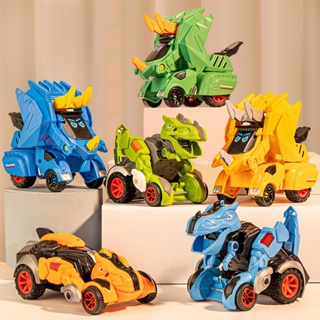 變形玩具 慣性撞擊 變形車 恐龍汽車模型 碰撞反轉車 兒童男孩 霸王龍戰車#21