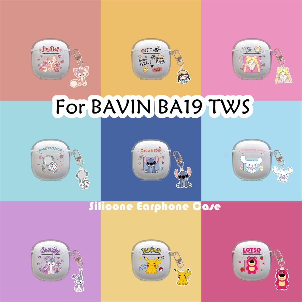 【imamura】適用於 Bavin BA19 TWS 保護套透明夏季風格卡通軟矽膠耳機保護套保護套