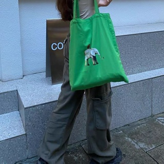 TEN BEANS｜綠色小象帆布包 純棉布包 環保購物袋 🐘FB122006