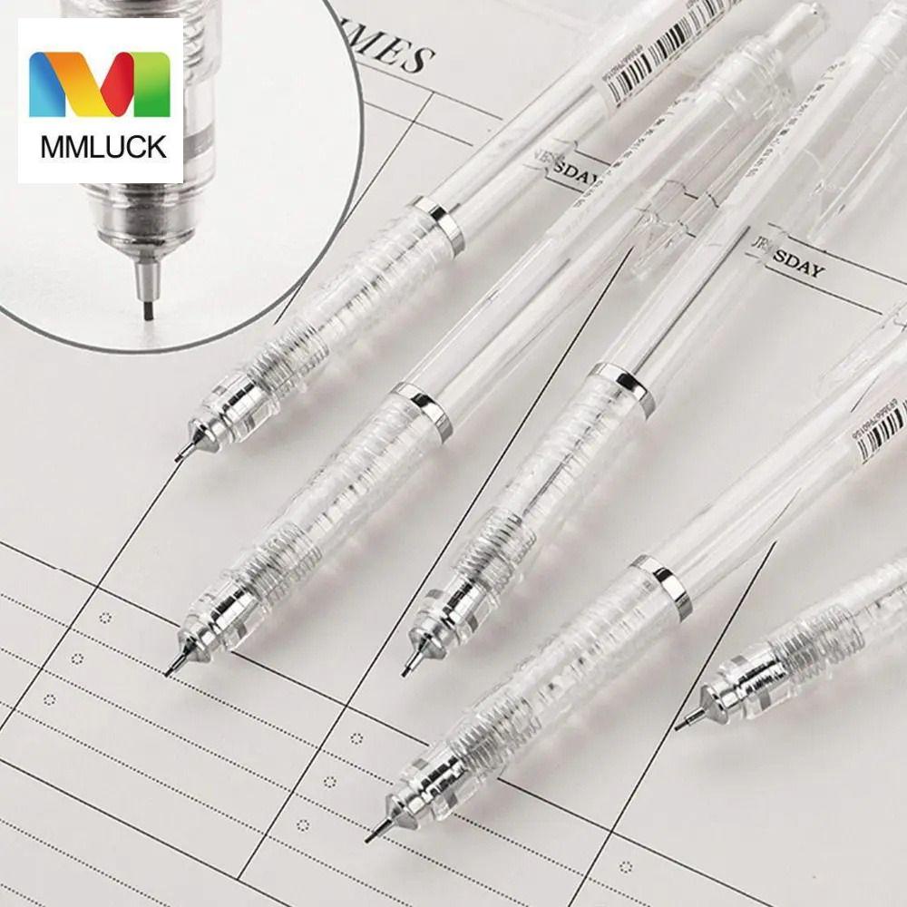 Mmluck 機械鉛筆,低中心透明自動鉛筆,辦公用品 0.5MM/0.7MM 塑料簡易自動鉛筆文具