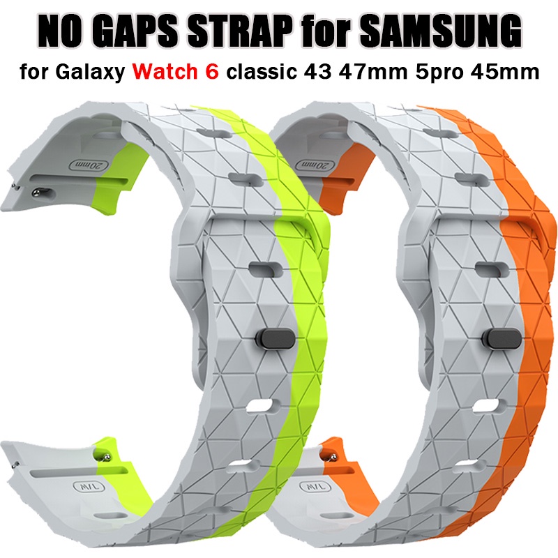 SAMSUNG No Gaps 矽膠錶帶運動手鍊兼容三星 Galaxy Watch 6 Classic 47mm 43m