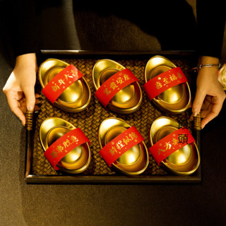 【現貨】2025新年禮盒包裝盒 餅幹糕點糖果堅果蛇年送禮中式金元寶鐵禮品盒
