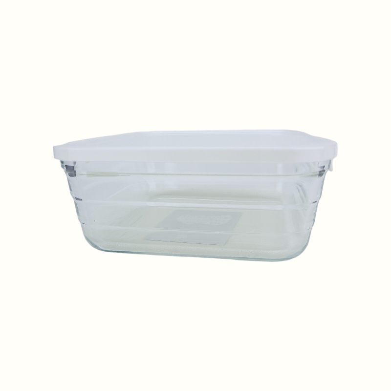 《台灣公司貨》樂扣樂扣 輕鬆蓋耐熱玻璃盒 方形 730ML 白色蓋 保鮮盒 耐熱玻璃保鮮盒 玻璃保鮮盒