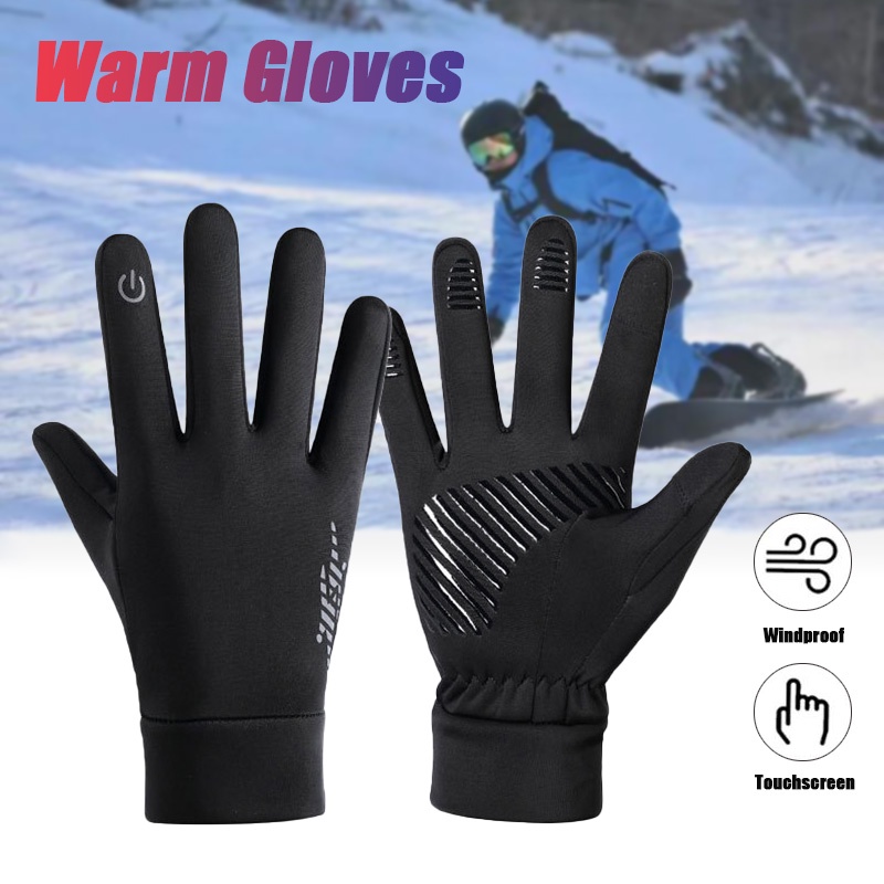 冬季手套女士男士滑雪手套內襯保暖保暖觸摸屏,非常適合騎自行車、跑步、駕駛、遠足、步行、冷凍工作、園藝和日常活動