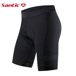 Santic Powerband 騎行短褲騎行短褲男士夏季黑色公路自行車短褲海綿墊透氣排汗速乾騎行短褲