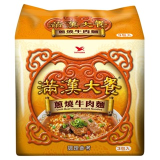 統一 滿漢大餐-蔥燒牛肉麵(187gx3包/組)[大買家]