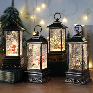 自動飄雪花音樂盒 水晶球八音盒耶誕老人裝飾水晶風燈 小夜燈 擺飾 情人節禮物 耶誕節禮物 交換禮物