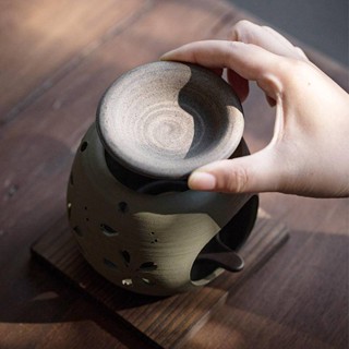 【日本進口】常滑燒 陶瓷蓼花櫻空烤茶爐 烤茶 薰香爐 香薰爐 烤茶爐 焙茶爐 薰香 醒茶器 茶道 香氛