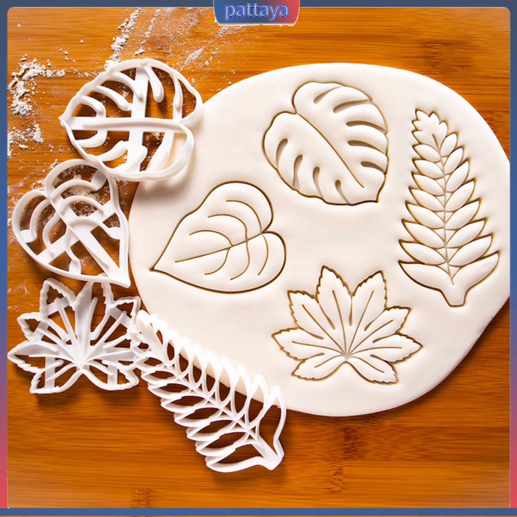 [現貨]  DIY 葉子形狀餅乾切割器塑料麵包烘焙餅乾模具廚房配件