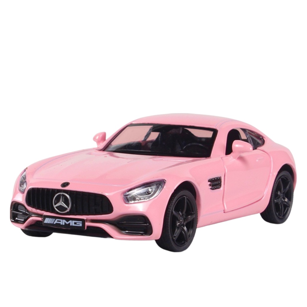 🌈馬珂垯粉色奔馳賓利寶馬大眾合金車兒童回力仿真汽車模型