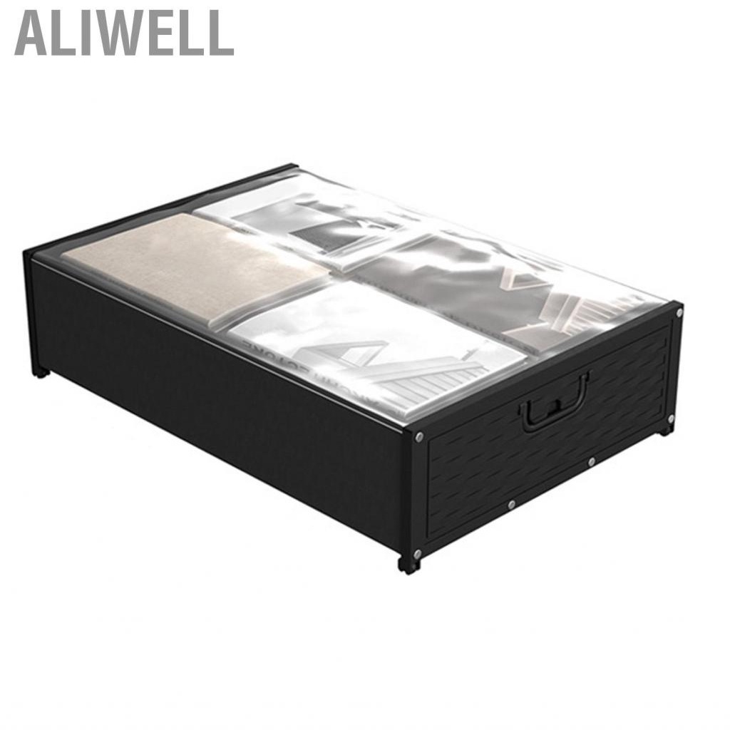 Aliwell 床下收納容器環保透明窗戶防塵鞋櫃抽屜塑膠布帶輪宿舍用
