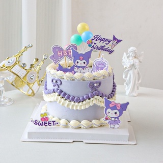 Kuromi 蛋糕插件裝飾 10 件 Melody Cinnamoroll 生日蛋糕派對甜點裝飾品