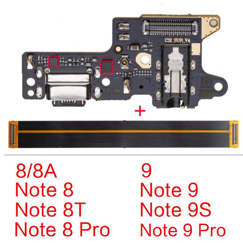 適用於紅米 8A 9 尾插小板 Note 8T 9S Pro 尾插小板主板連接排線